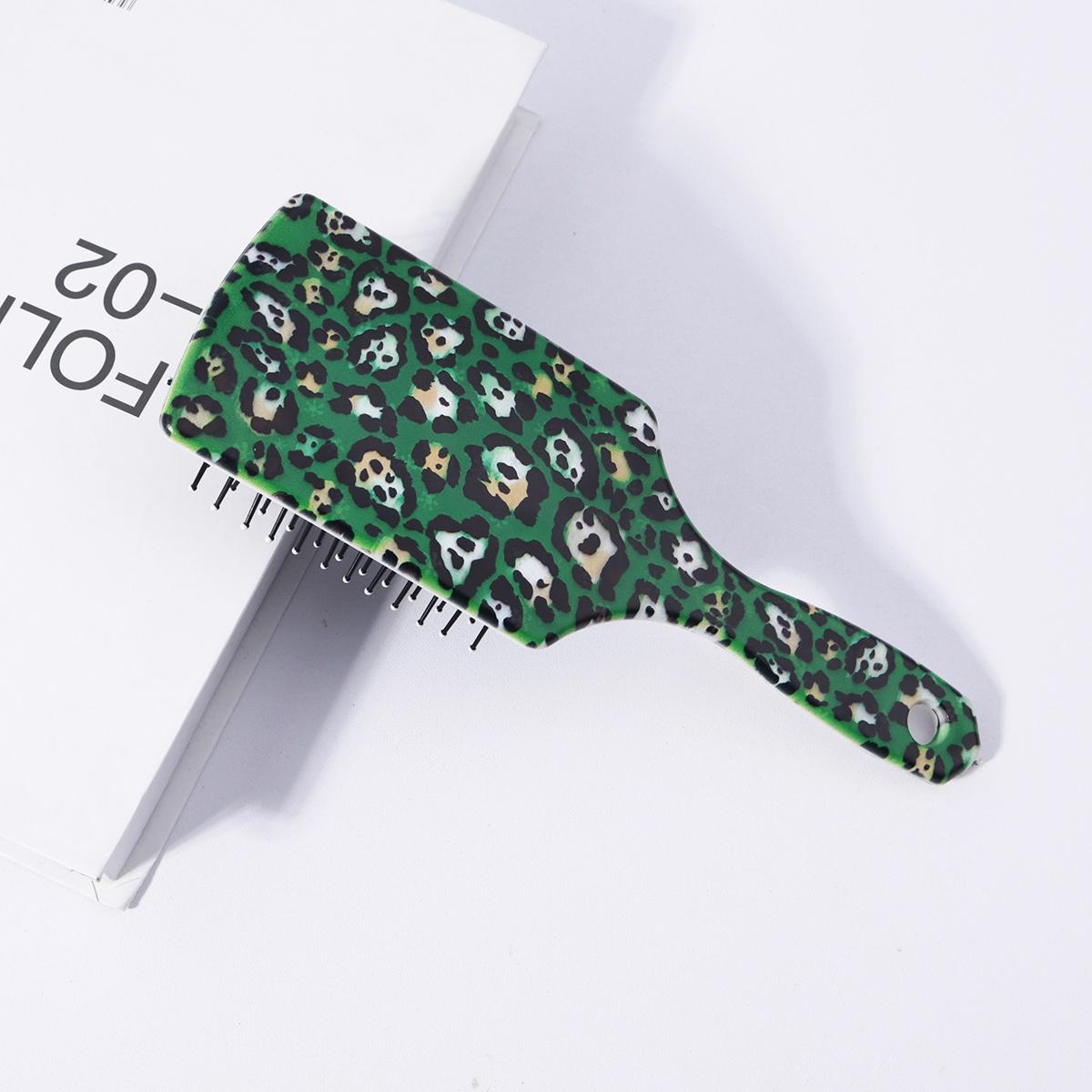 1pc leopard print themed pattern air cushion comb - massage exfoliating comb, scalp massage comb, suitable for all hairstyles