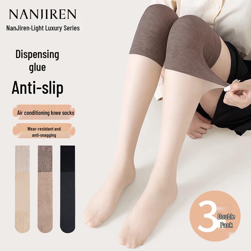 Nanjiren Women s 3-Pair Summer Warm Over-the-Knee Stockings One Size