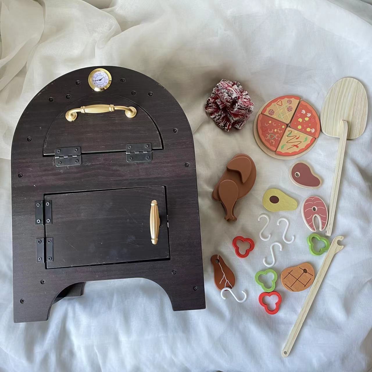 

Children s Wooden Playhouse Ins Charcoal Oven BBQ Grill Che Che Le Bonfire Kitchen Toy чёрный