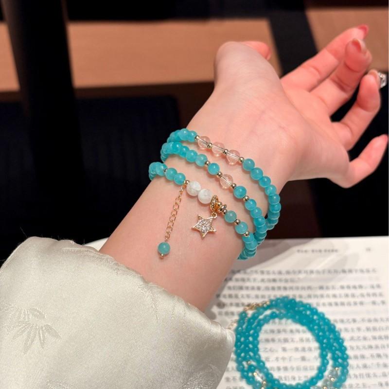 Star Ferry Original Natural Vintage Ite Multi-Layer Tassel Bracelet Luxury Fashion High-End Three-Ring