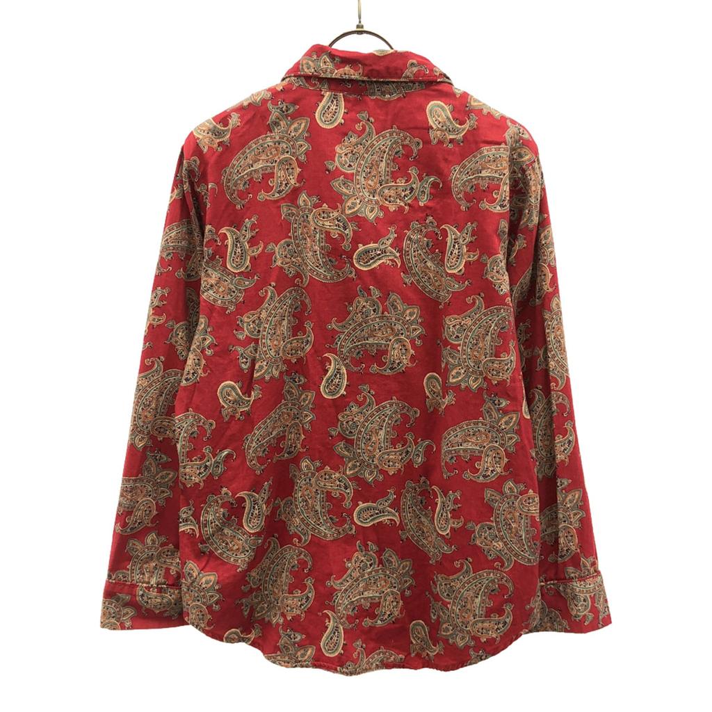 Lauren Ralph Lauren Paisley Pattern Logo Embroidery Long Sleeve Cotton Shirt Women Used