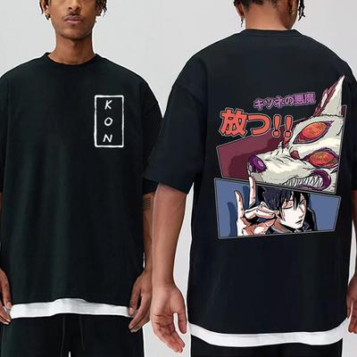 Anime Chainsaw Unisex Vintage Hayakawa Aki Fox Devil Kon Graphic T-shirt Unisex Kobiety Moda Casual T-shirt Japoński Unisexga O-neck Tees