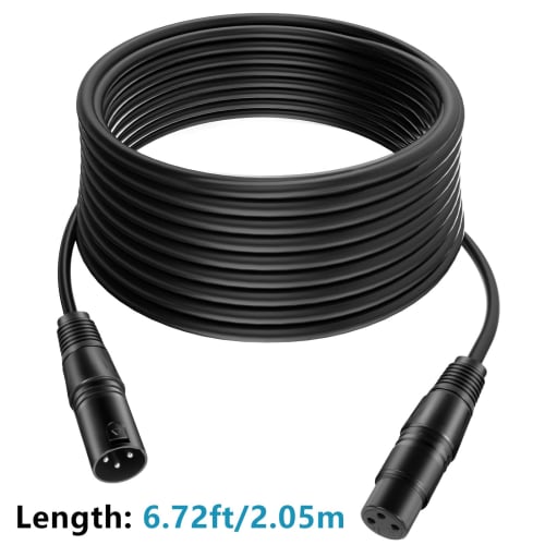 HOLDLAMP 10ft DMX Cable, 3m 3-Pin DMX Cable with XLR Male to Female Metal Connectors