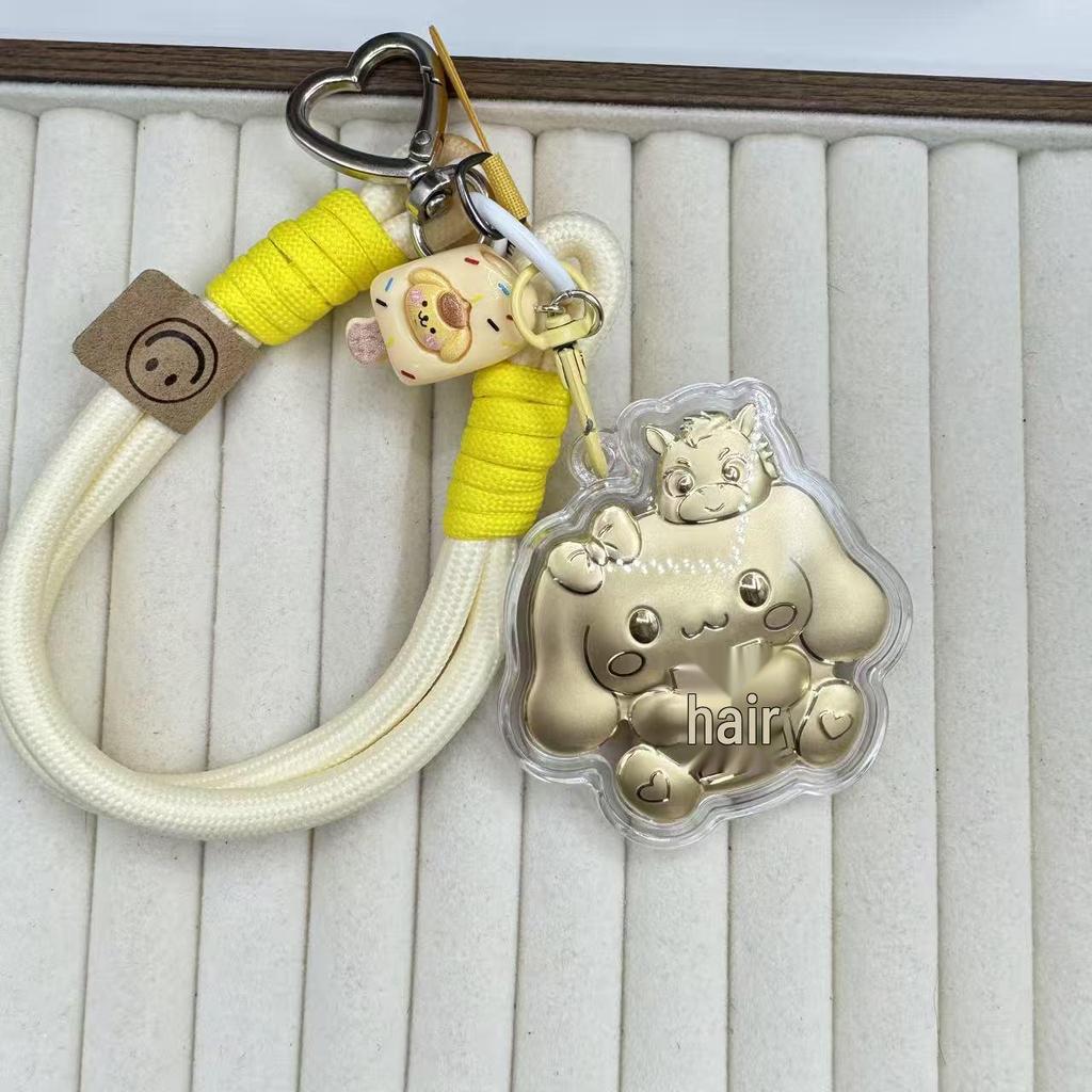 Cinnamoroll 999 Fine Gold Cartoon Phone Charm Keychain