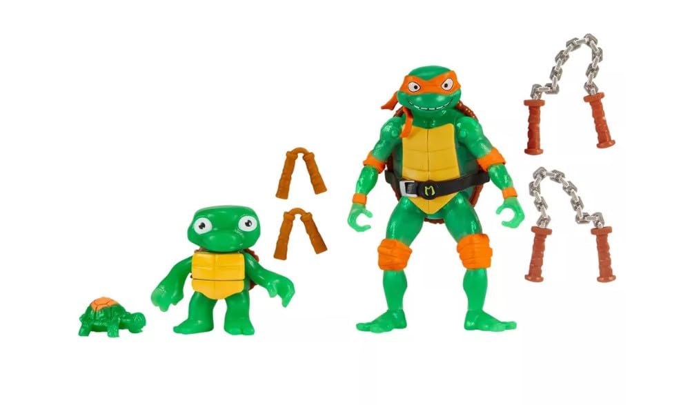 Playmates Toys Teenage Mutant Ninja Turtles Mutant Mayhem 4.5-inch Michelangelo Ninja Making of the Ninja Basic Action Figure