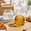 Tazza in Vetro a Forma di Zucca con Manico per Cucina di Casa, Tè e Caffè