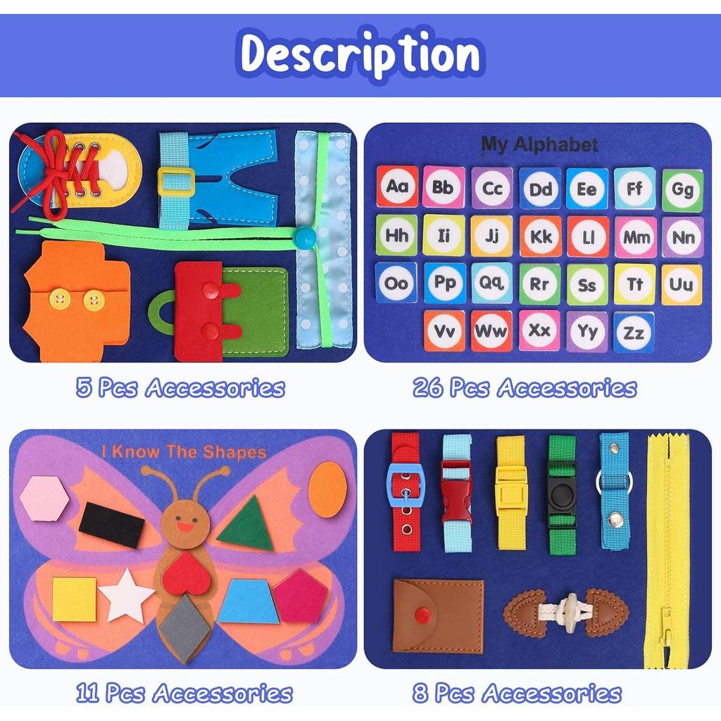 Pannello Attività, Giocattolo Montessori, Giocattolo per Bambini Giocattolo per Motricità Fine Da 1 Anno, Busy Board, Giocattolo Da 1 Anno Bambino, Giocattolo Sensoriale Bambino