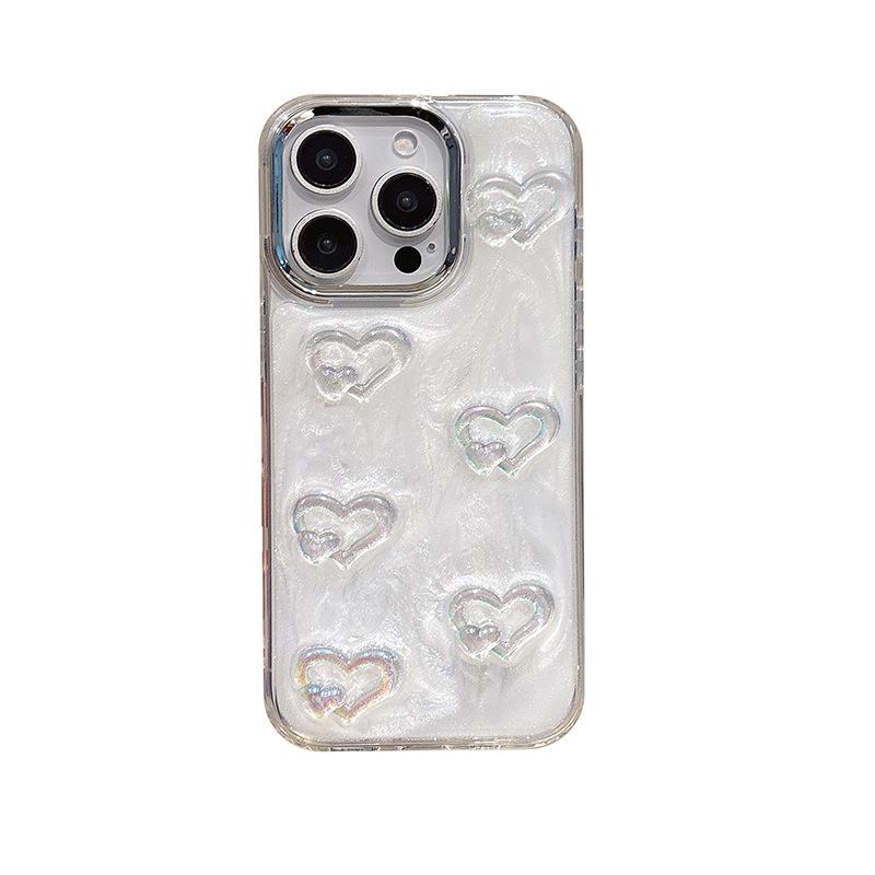 Pearl Water Diamond Bear Phone Case for Apple 17promax Love for IPhone15 Drip Glue Glitter Pink Women's New Style