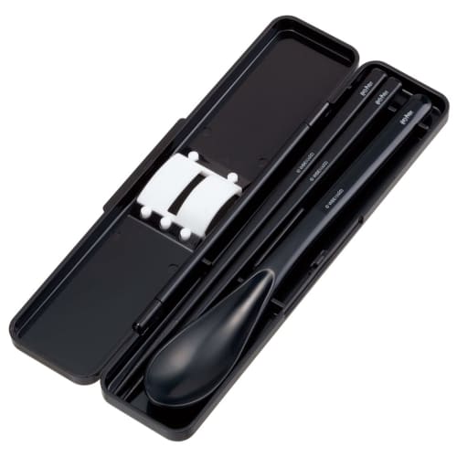 Skater Chopstick Spoon Combination Set 18cm Antibacterial Treated Lunch Box for Adults Comes with Silicone Cushion and Doesn't Make a Sound Made in Ja