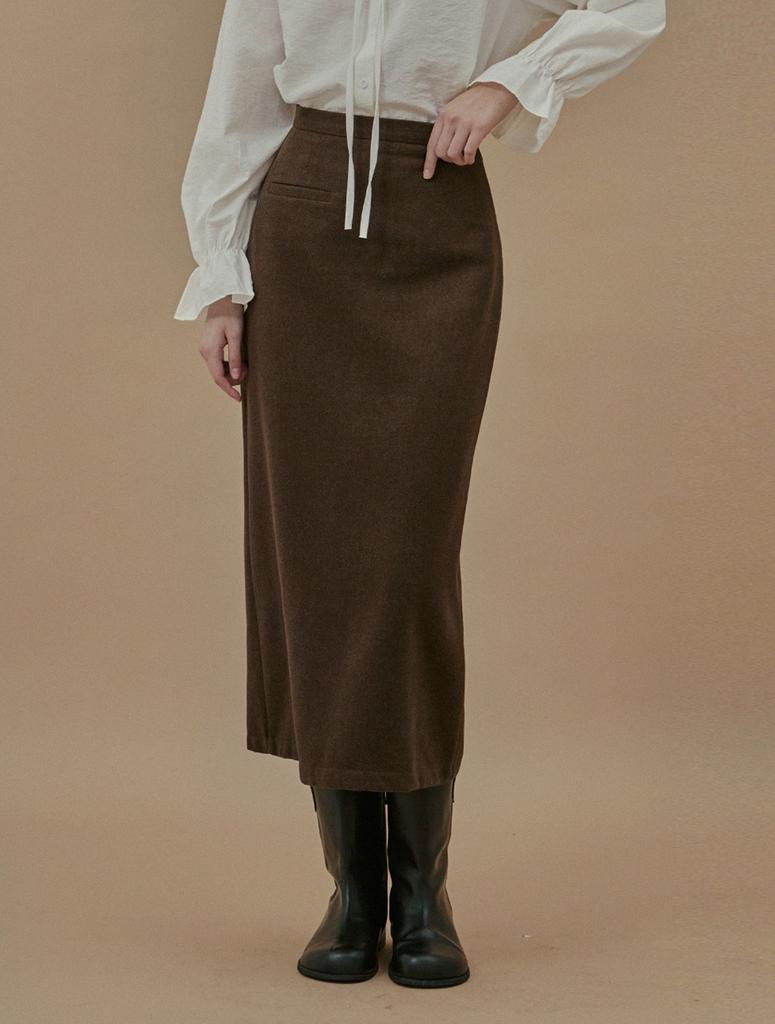 Teuwi Utah Rip Pocket Wool Long Skirt