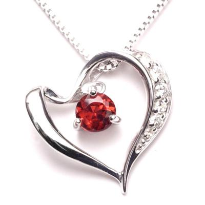 Identified Garnet Necklace Birthstone January Present Popular Brand Nickel Free Pendant Birthday Women [A.UN Jewelry] Women's