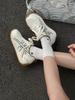 Leather mesh breathable thick-soled color matching dad shoes women's 2025 autumn models lightweight casual sports running shoes German training shoes
