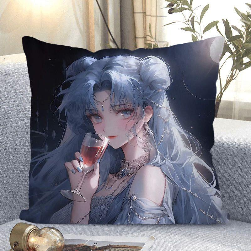 Cushion Pillow, Cute Water Ice Moon Hare Animation Peripheral Bed Sofa Decorative Pillow