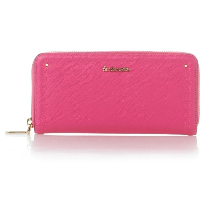 

[GrandslamEX] Andschouette chouette Simple logo round long wallet wallet ladies wallet Life Samantha (fuchsia pink)