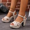 Fashion 2025 New Casual Fish Mouth Straw with Thick Heel and Thick Bottom Sandals for Women, Simple and Versatile Fashion Sandals