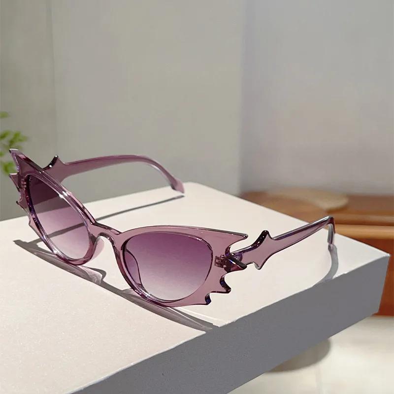 

Vintage Cat Eye Bat Sunglasses Women For Men Sun Eyeglasses Punk Popular Luxurious Brand Style Designer Halloween Party Funny Glasses UV400