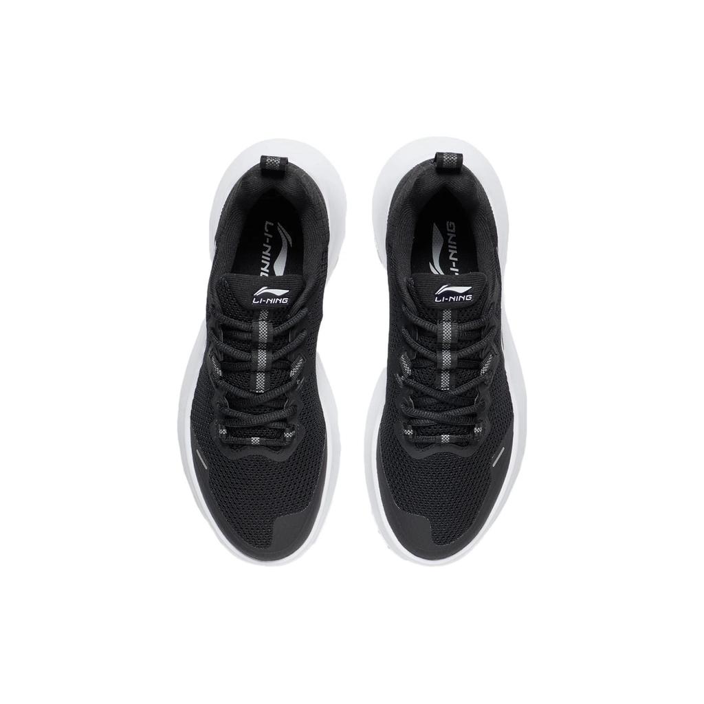 Li Ning Reflective Slip Resistant, Abrasion Resistant, Breathable Low Top Casual Running Shoes Women's Black White ARST090-1