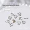 Nail Art Rhinestones Set: Heart, Crooked Heart, White Diamond, Peach Heart, Square, and Transparent Shapes (10 Pieces)