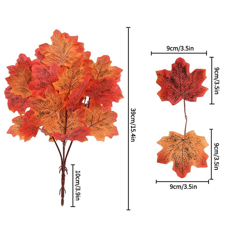 Autumn Leaf Plant Bouquet Artificial Maple Leaf Fake Fallen Leaves Rattan Simulated Maple Leaf Garland Thanksgiving Decoration
