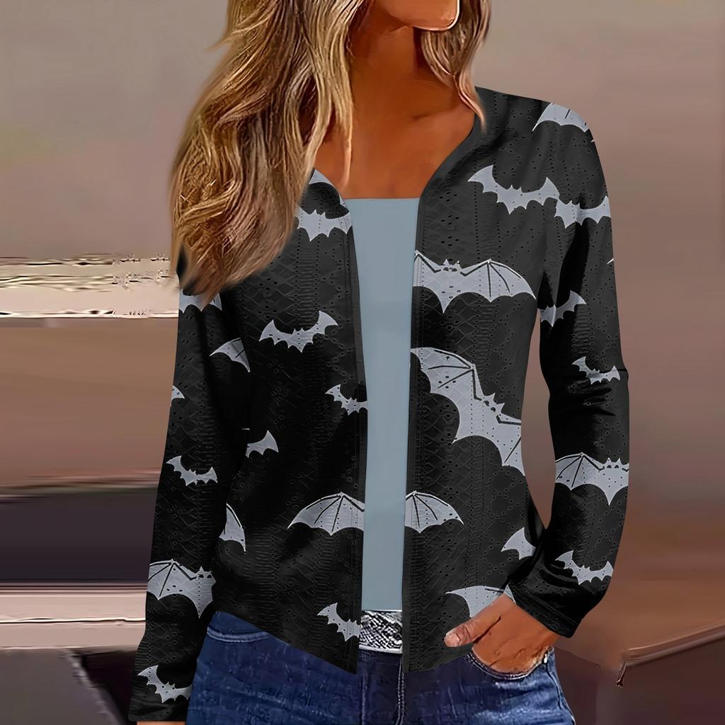 Women's Top Long Sleeve Halloween  Print Daily Weekend Fashion Thin Cardigan Blouse