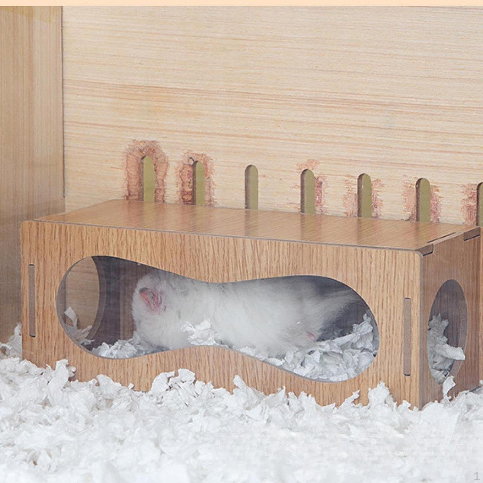 

Туннель для хомяка, забавная жевательная игрушка, питомец, ежик, песчанки, клетка, укрытие и деревянное лазание 22x11x10cm