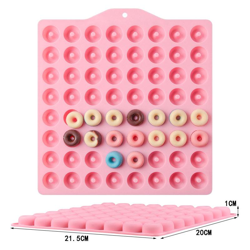 

64 полости маленькие пончики шоколад силиконовая форма 55 сеток маленькие сердечки для печенья помадка конфеты украшения торта инструменты для выпечки