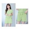 [EnjoIt] Pajamas, Women's, Summer, Short Sleeves, Loungewear, Top and Bottom Set, Sleepwear, Convenient Clothing, Gentle on the Skin, Slimming,
