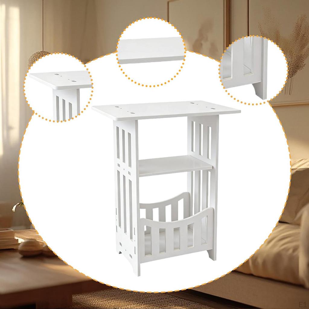 End Table NightStand Decorative Multipurpose Simple Coffee Desk Storage Shelf for Farmhouse Balcony