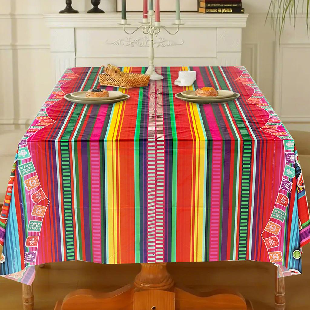 Mexican Theme Fiesta Party Waterproof Plastic Tablecloth Birthday Party Decor Kids Tablecloth Dining TableCover Kitchen Supplies
