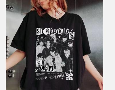 Camiseta Stray Kids dominATE Graphic Tour Tamanho Completo S-5XL Camiseta Unissex