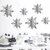 6Pcs Christmas Snowflake 11/11/11CM Christmas Tree Hanging Ornaments 1D Iridescent Snowflake Star Christmas Wedding Decorations