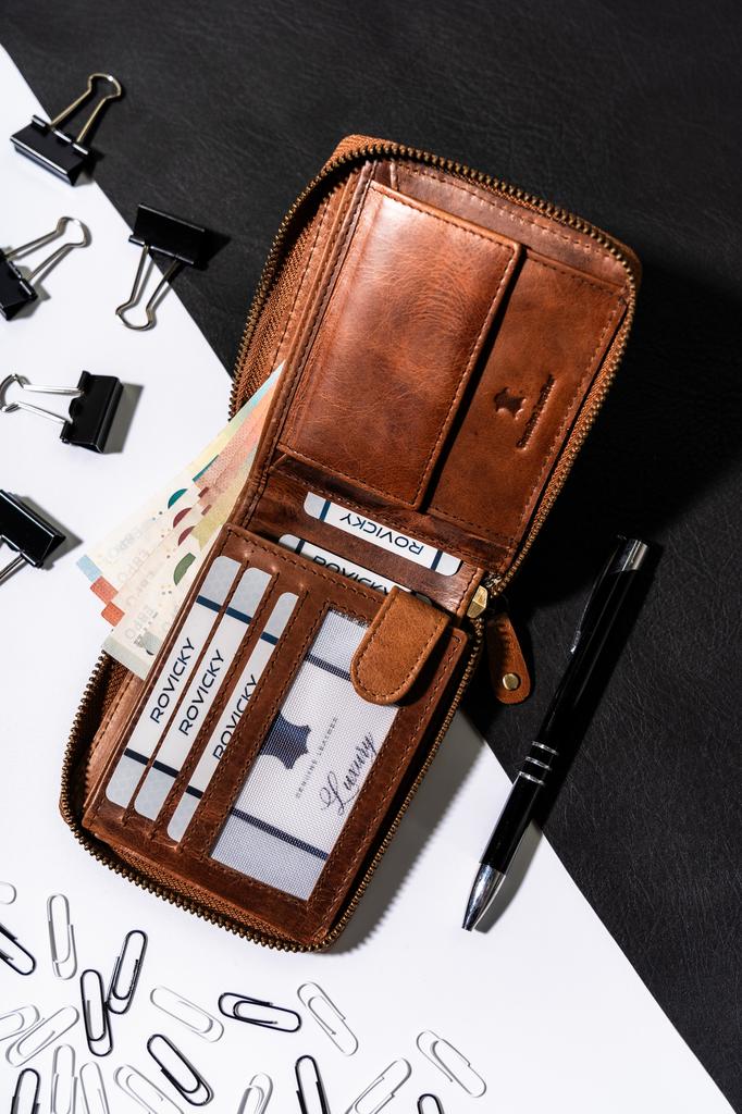 Men's leather wallet N55-HWS-8858 BROWN