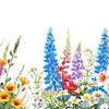 3 Sheets Spring Wildflower Window Clings Colorful Flowers Grass Reusable Static Decals for Home School Office Glass Door Windows