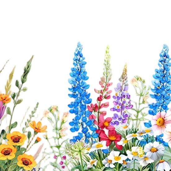 3 Sheets Spring Wildflower Window Clings Colorful Flowers Grass Reusable Static Decals for Home School Office Glass Door Windows
