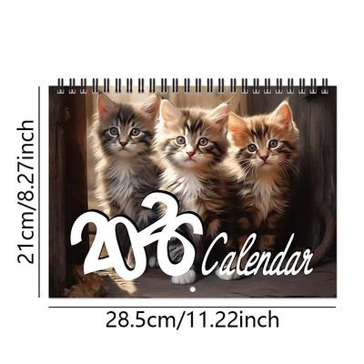 2026 Kittens Cats Calendar Wall Monthly Planner Family Home Organiser