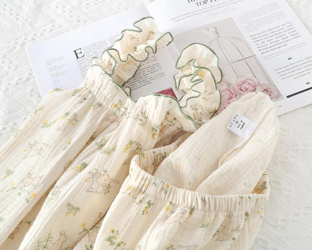 Summer sweet pajamas suspenders short-sleeved shorts summer women's thin loose and wearable loungewear suit