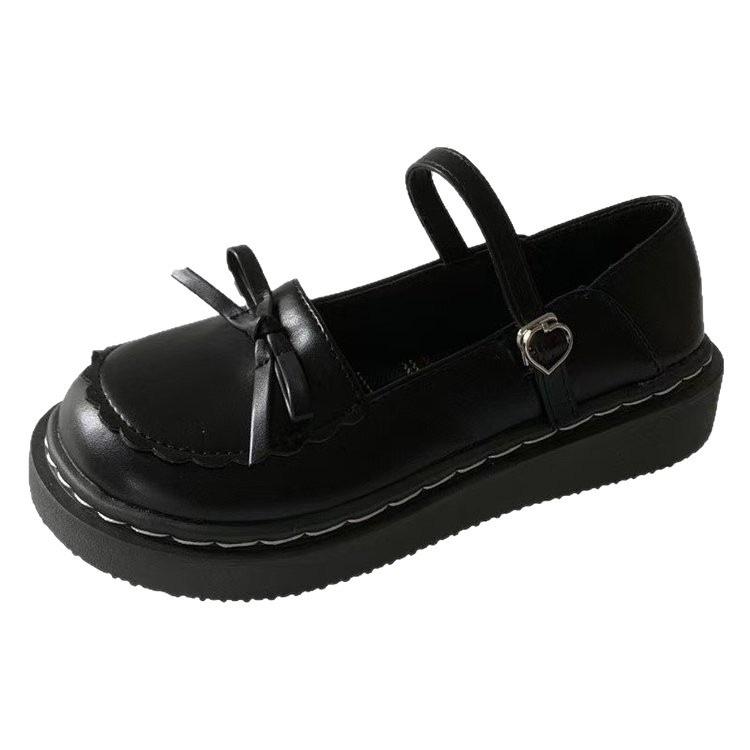Black flat-soled small leather shoes, new student Lolita Japanese jk Mary Jane single shoes in autumn