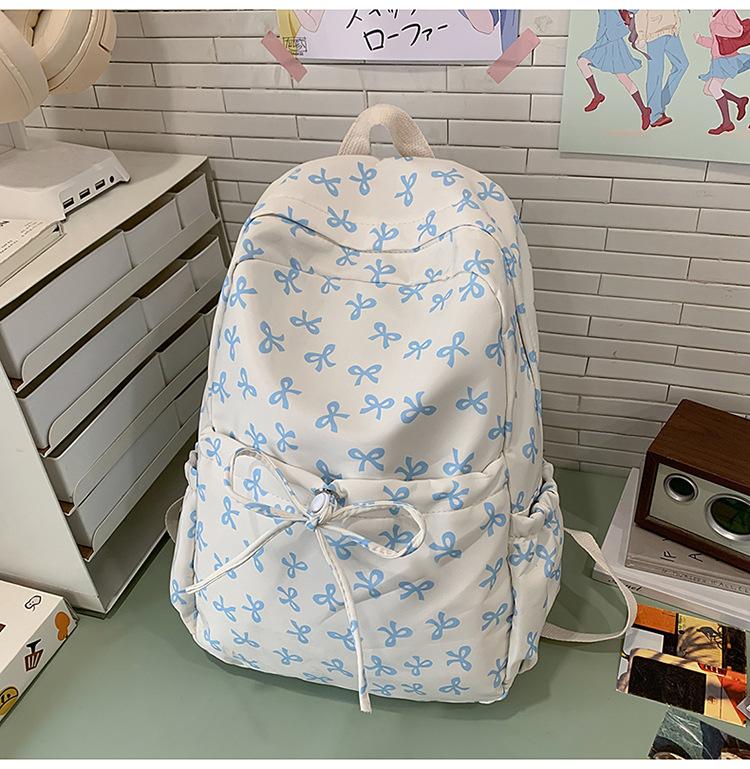 Schoolbag bow schoolbag junior high school girls ins style high value 1011 new college students Japanese travel backpack