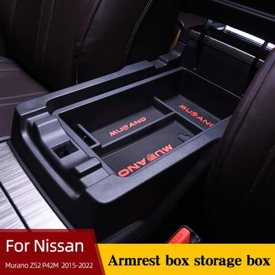 Armlehnen-Aufbewahrungsbox für Nissan Murano Z52 P42M 2015-2022 Beflockt Zentralsteuerung Rutschfester Organizer-Behälter Maßgeschneidert Schwer