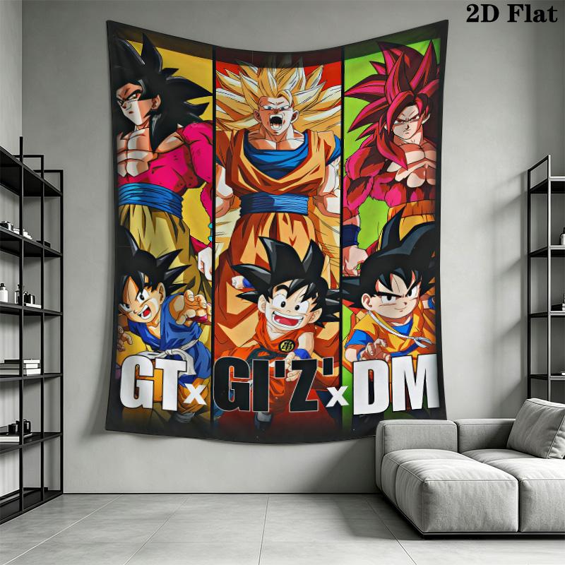 Son Goku Wall Tapestry Aesthetic Wall Hanging Printed Fabric Blanket Decorative Tapestries For Bedroom Living Room Home Decor