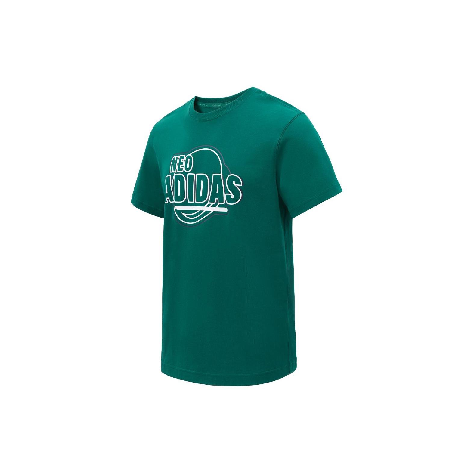 adidas Neo Graphic T-Shirt Asia Sizing Green White Men s JD1433 XXXL