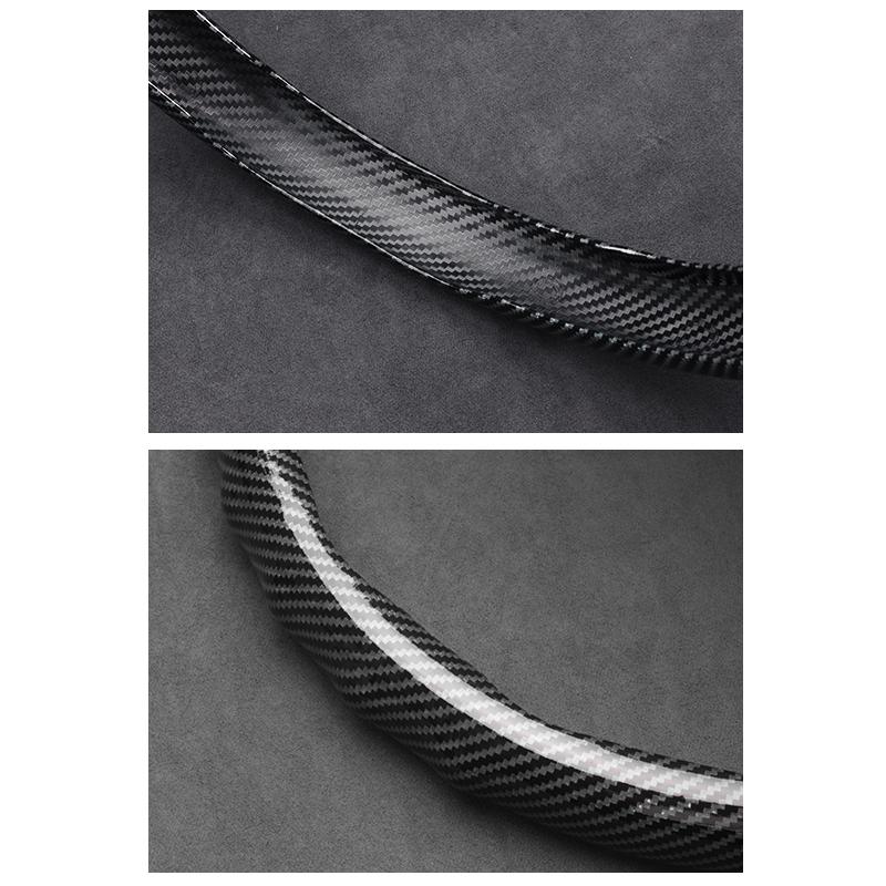 Suitable for Bmw Carbon Fiber Texture Steering Wheel Cover with Snap-On Wave-Shaped Sports Design Protective Case for Models Such As E90 E46 E60 F30