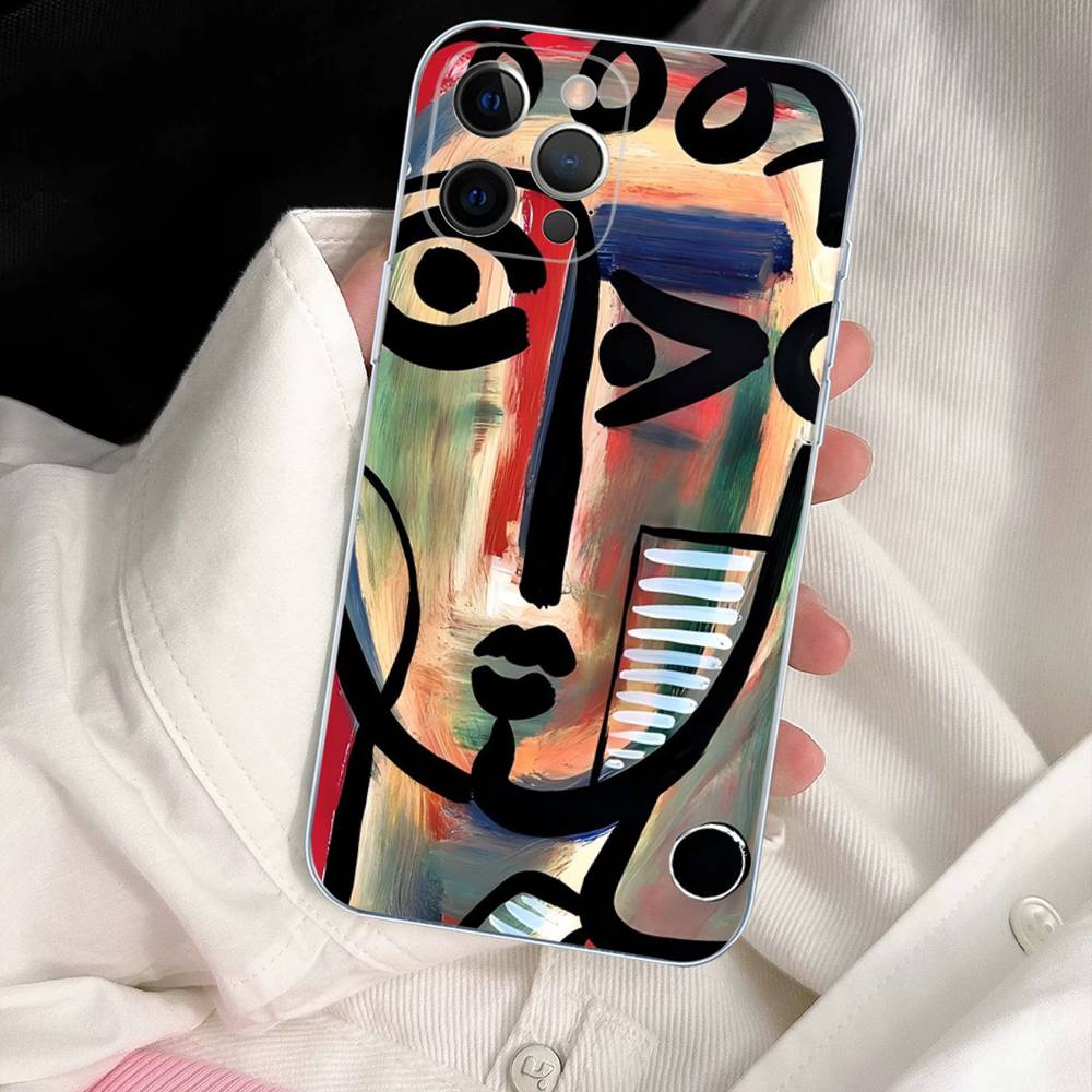 Picasso Abstract Art Painting Phone Case For IPhone 17 16e 16 15 14 13 12 11 Mini Pro Max Plus Transparent Soft