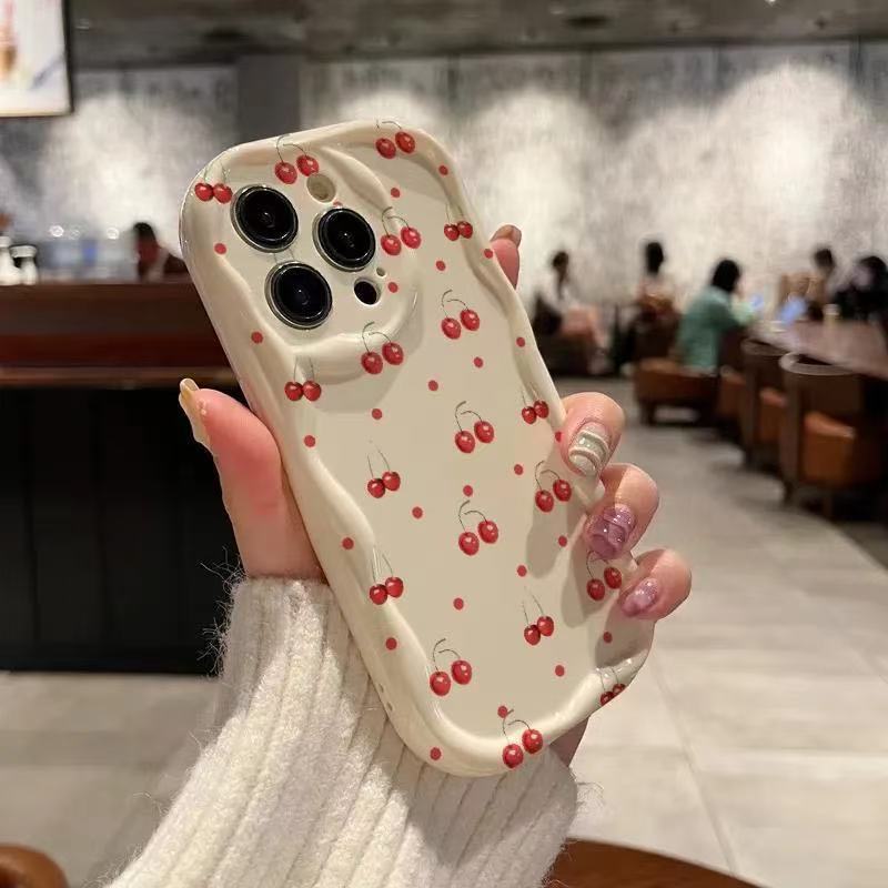 Full screen cherry for iphone17promax mobile phone case apple 15/14 pro Japan and South Korea 13/12/16 explosion