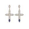 Silver Needle Light Luxury Rhinestone Zirconia Cross Stud Earrings: Retro, High-End Accessories for Women