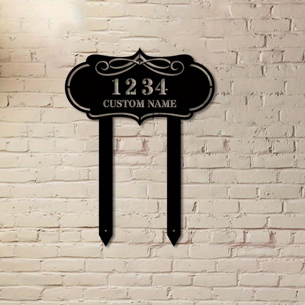 Metal Sign Custom Number Plate Personalized Garden Decor Housewarming Gift Outdoor Patio Marker