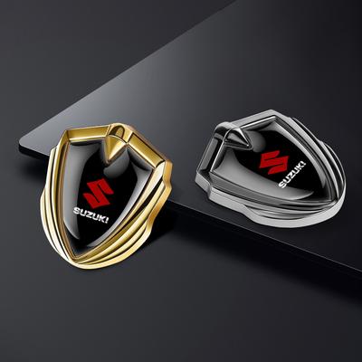 1/2pcs Car Exterior Decor Side Fender Trunk Shield Metal Badge Stickers For Suzuki Grand Vitara Samurai Gsx S750 Vstrom 650 Alto