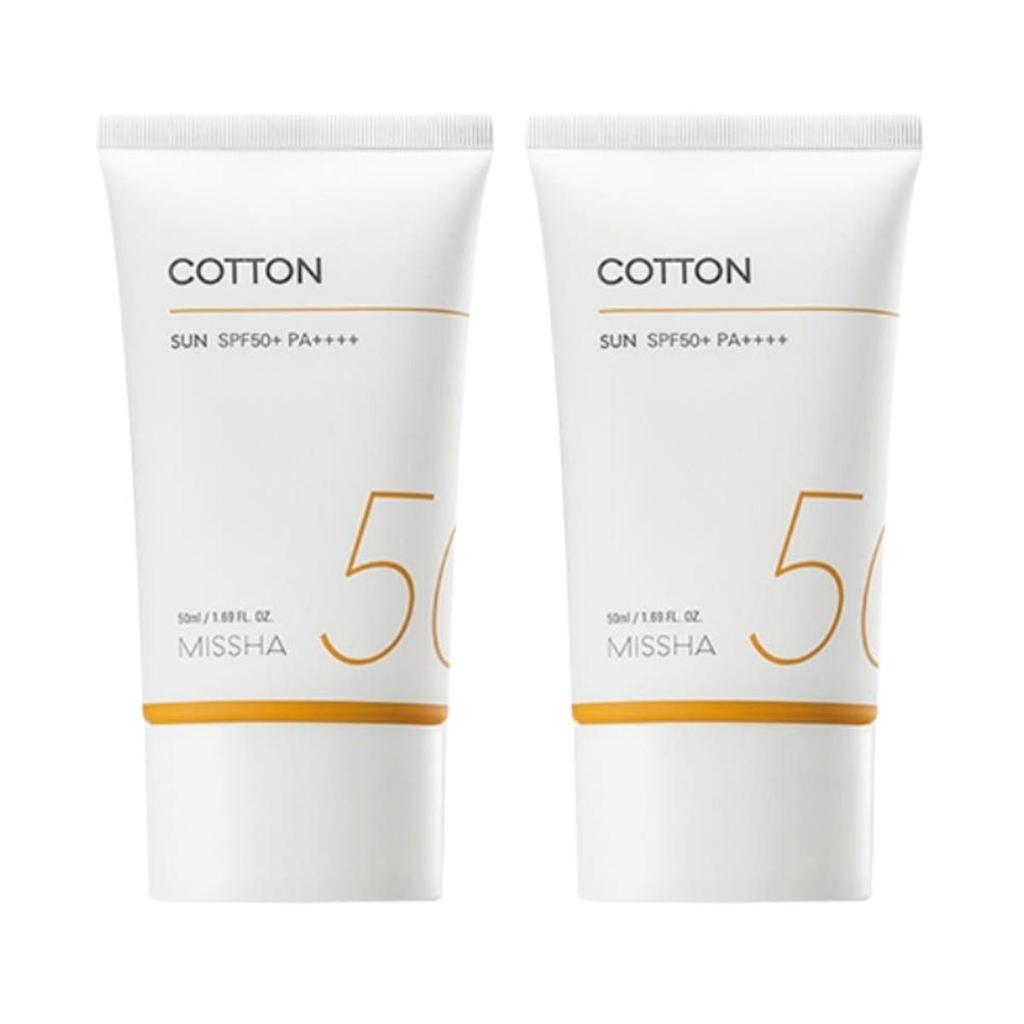 MISSHA All Around Safe Block Cotton Sun Cream SPF50+/PA++++ 50ml x 2ea Oil-Control Matte Finish Sunscreen