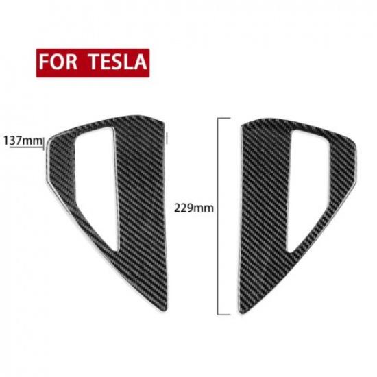 Carbon Fiber Side Tail Lamp Charging Port Panel Cover Trim For Tesla Model 3/Y