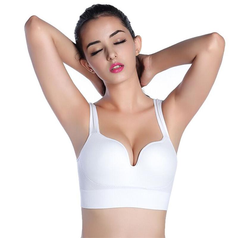 

Женские бюстгальтеры, нижнее белье, однотонный бюстгальтер, бесшовные топы с эффектом пуш-ап, жилет без косточек L белый